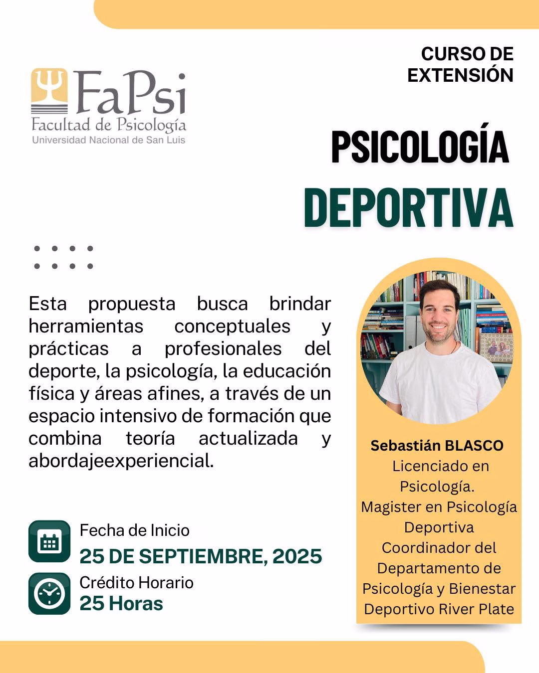 Dictarán un curso de Extensión “Psicologia Deportiva