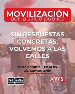 APTS convocó a una marcha para este 29 de octubre