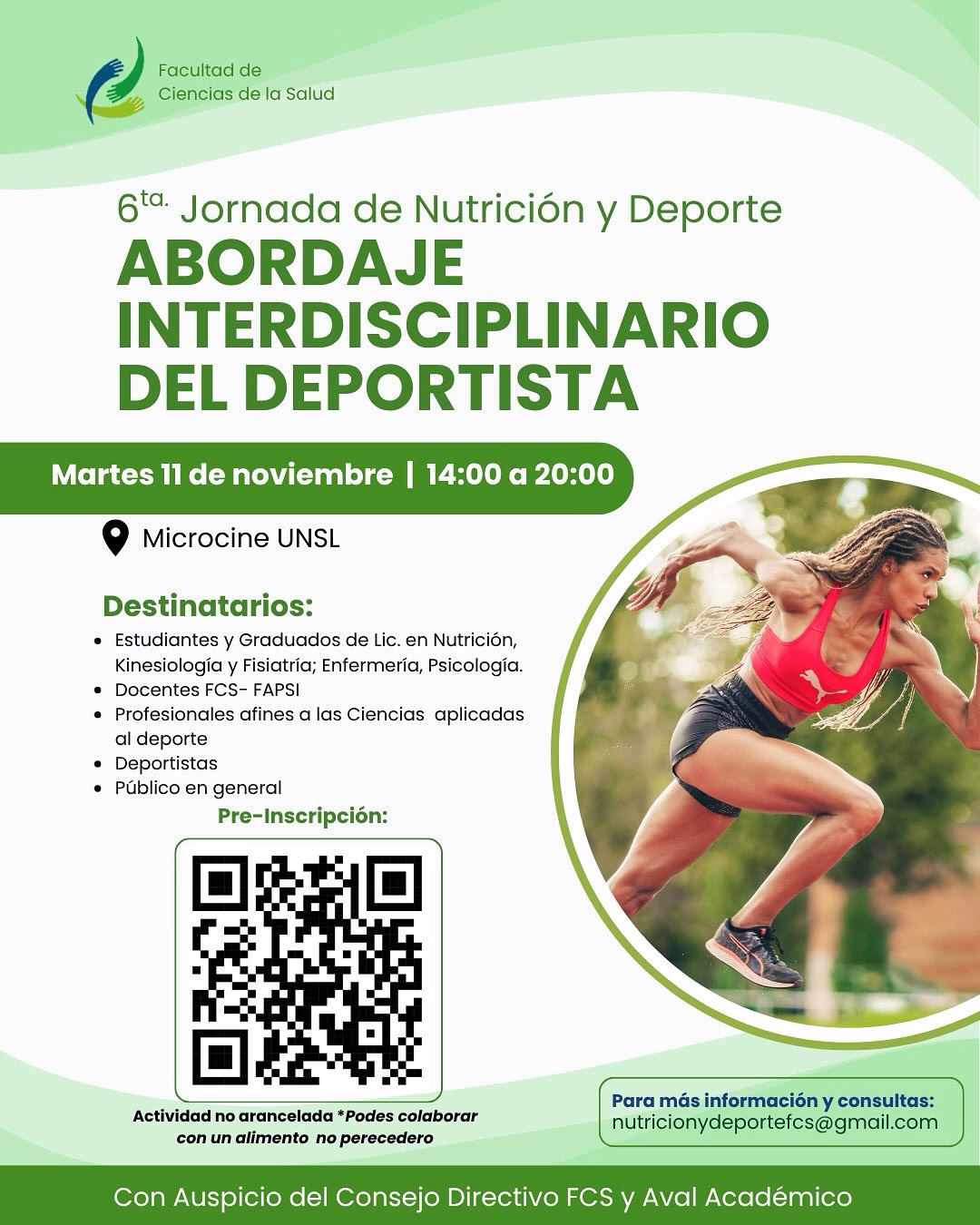 Mañana se realizan las 6° Jornadas de Nutrición y Deporte “Abordaje interdisciplinario del deportista”