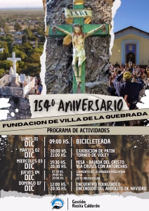 Villa de la Quebrada se prepara para festejar el 154 aniversario de su fundación