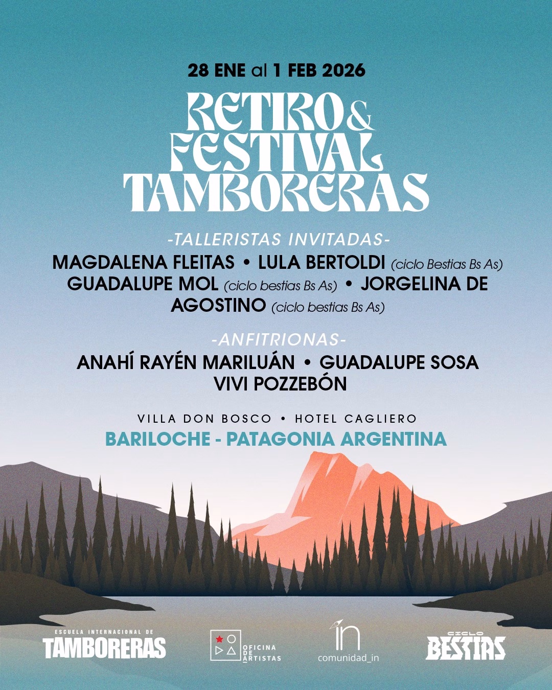 Bariloche recibe en 2026 a Retiro & Festival Tamboreras