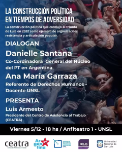 Realizarán un conversatorio sobre la construcción política en tiempos de adversidad