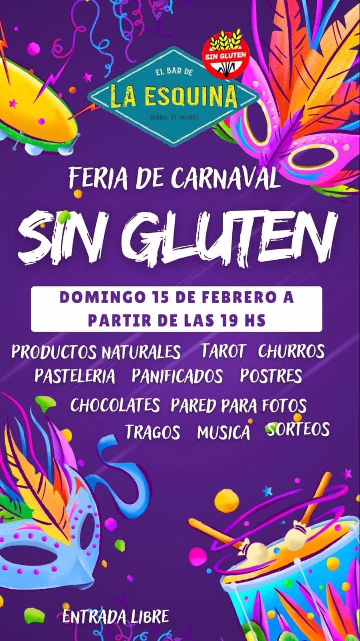 Llega la Feria de Carnaval Sin Gluten en El Bar de La Esquina
