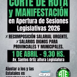 ATE convoca a manifestarse en la apertura de sesiones y denuncia pérdida del poder adquisitivo