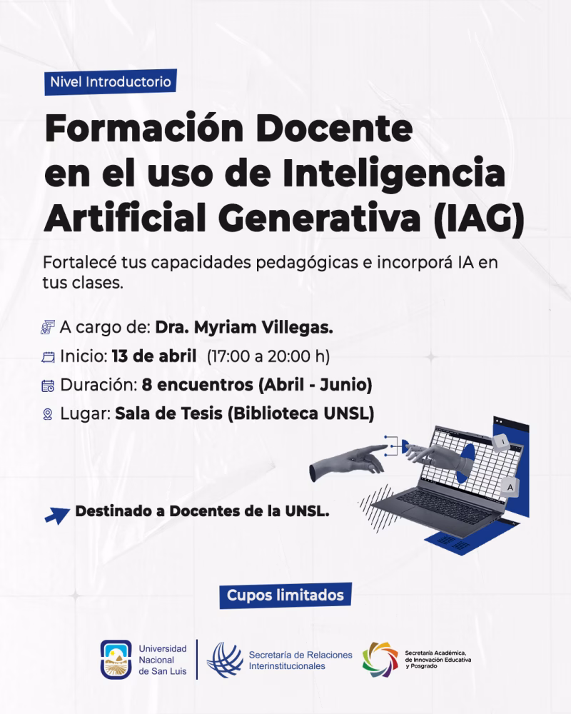 Formarán a docentes en el uso de la Inteligencia Artificial Generativa (IAG) - imagen destacada