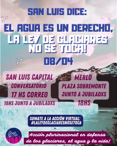 Convocan a una jornada de movilización contra la reforma de la Ley de Glaciares