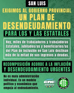 ATE San Luis presentó al Gobierno provincial una propuesta de desendeudamiento