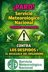 Trabajadores del Servicio Meteorológico convocan a paro nacional por despidos