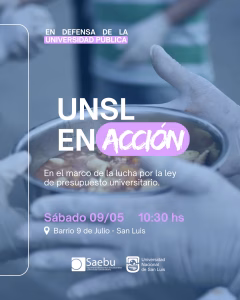 La UNSL realizará una jornada solidaria en el Barrio 9 de Julio
