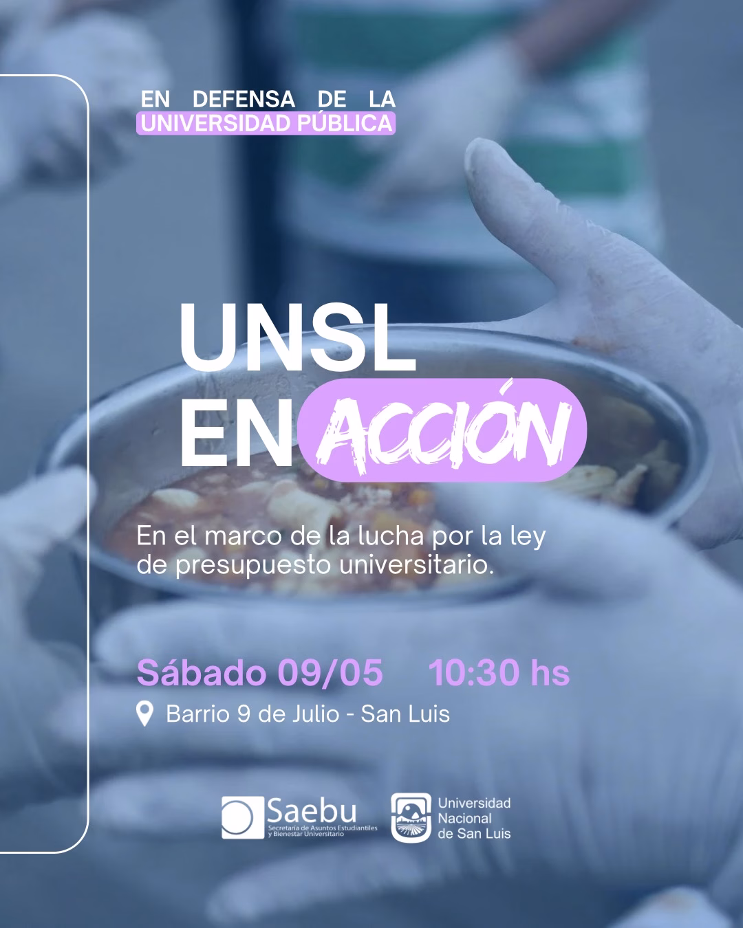 La UNSL realizará una jornada solidaria en el Barrio 9 de Julio