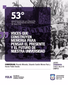 Invitan al encuentro “Voces que construyen memoria”