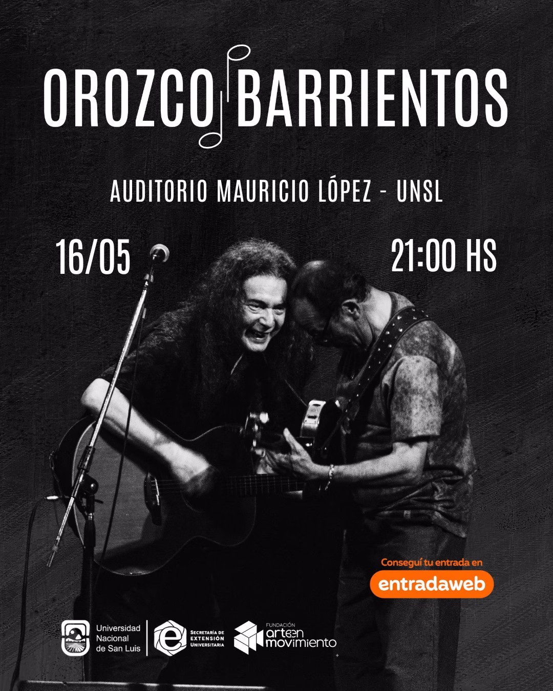 El Duo Orozco-Barrientos estarán en la UNSL con concierto y conversatorio abierto