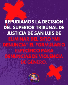 Colectiva feminista repudia la decisión del Superior Tribunal de Justicia de retirar un formulario de denuncias por violencias de género
