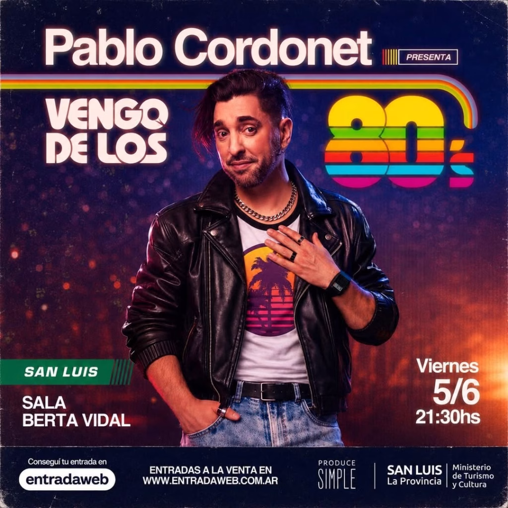 Pablo Cordonet presenta “Vengo de los 80’s” - imagen destacada