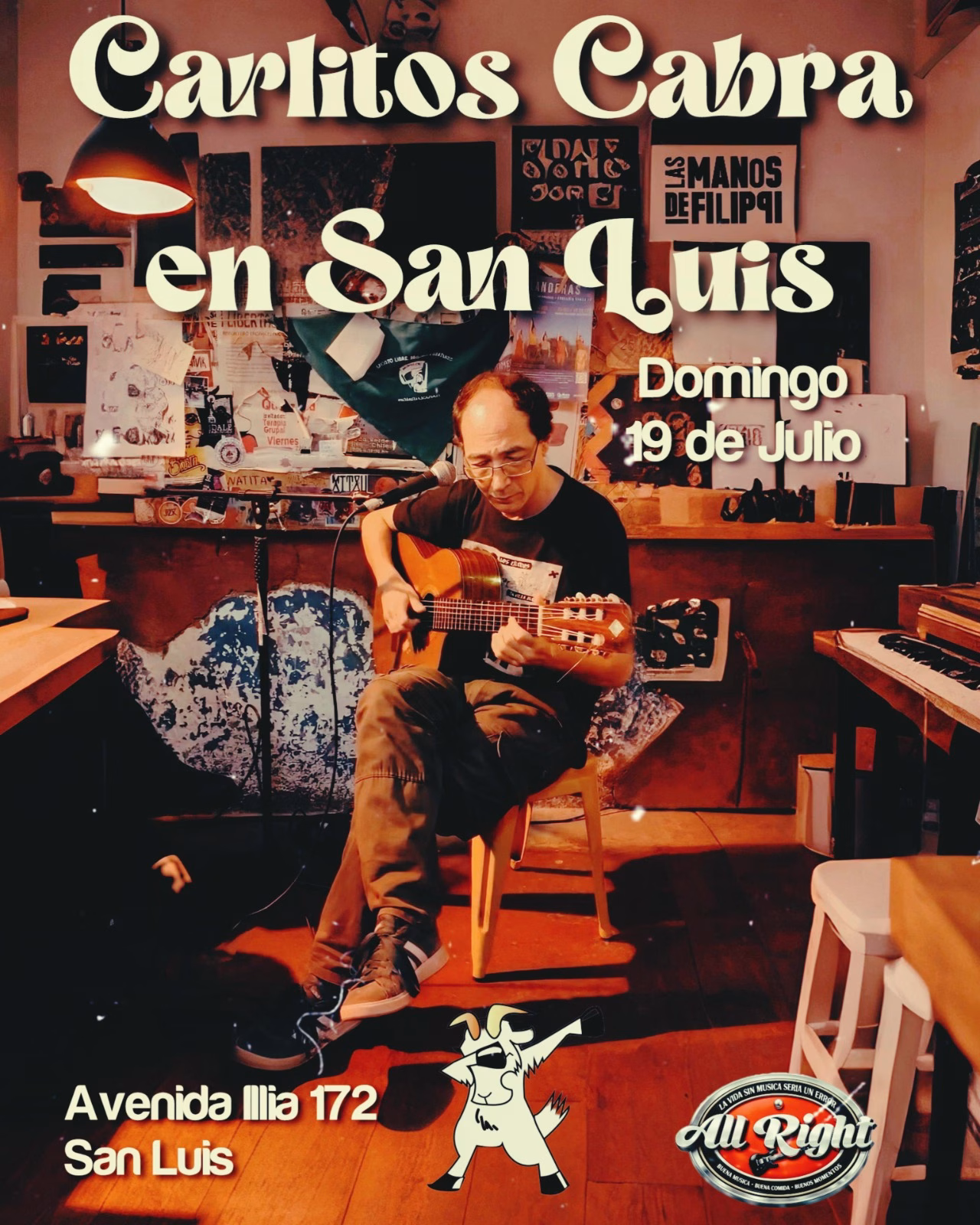 Hernán ¨Cabra¨ de Vega adelantó en Rock del País como será su recital en San Luis