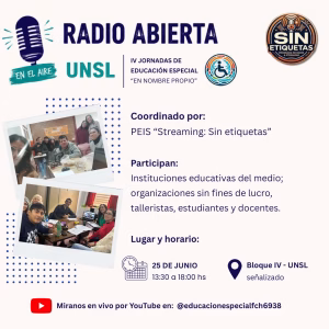 Realizarán las IV Jornadas de Educación Especial y contará con una Radio Abierta