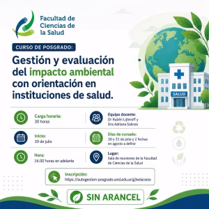 La UNSL dictará un curso de posgrado sobre gestión ambiental en instituciones de salud