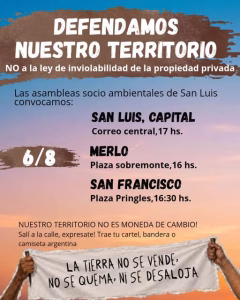 Convocan a marchar contra el proyecto de ley de inviolabilidad de la propiedad privada