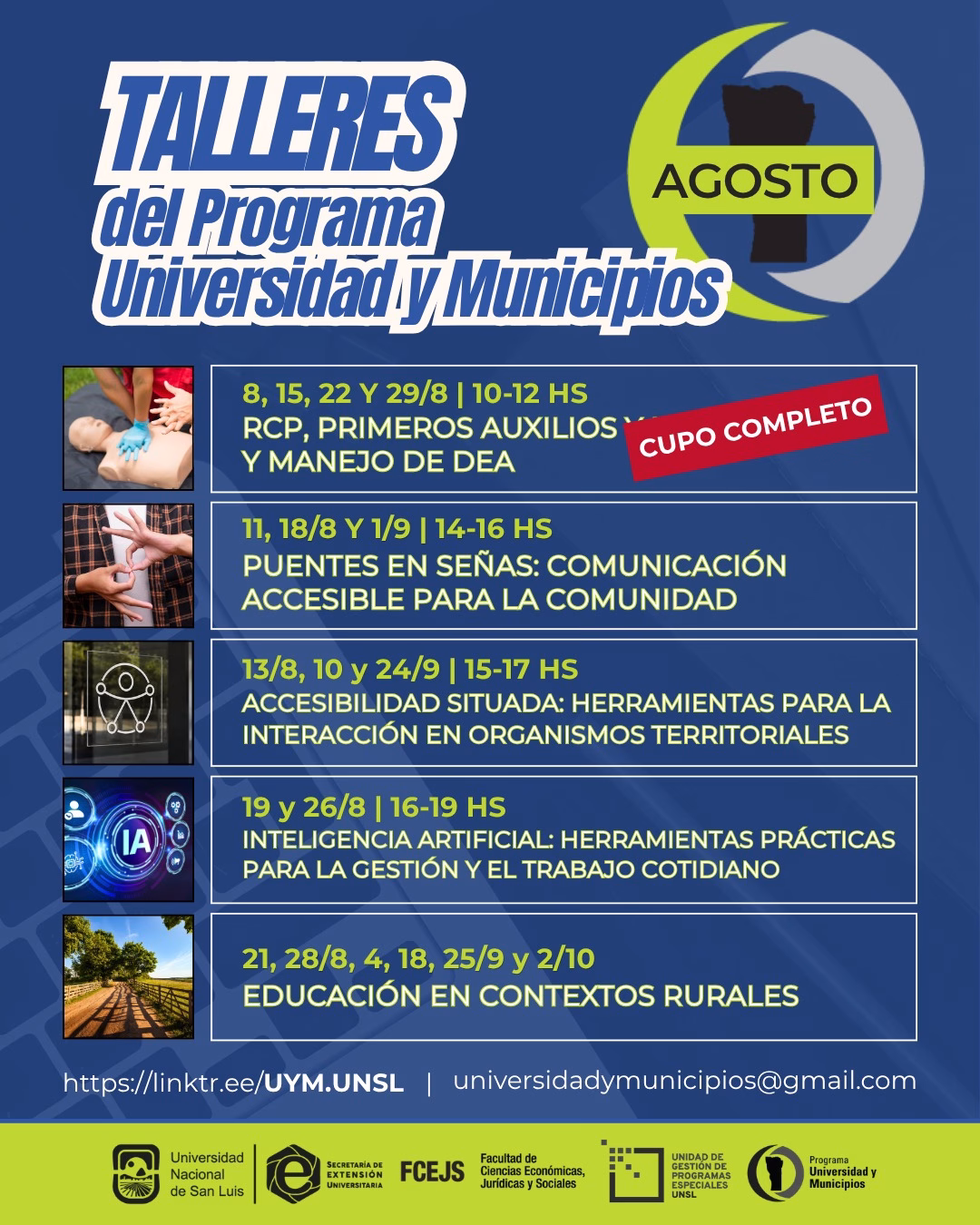 Universidad y Municipios recordó la oferta de capacitaciones gratuitas que se dictarán durante agosto