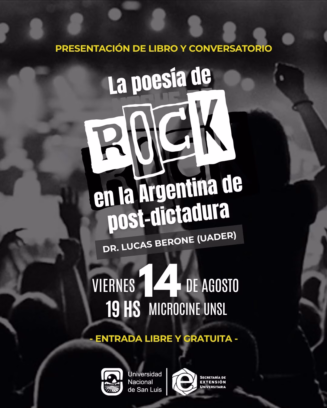 Presentarán el libro La poesía de rock en la Argentina de post-dictadura