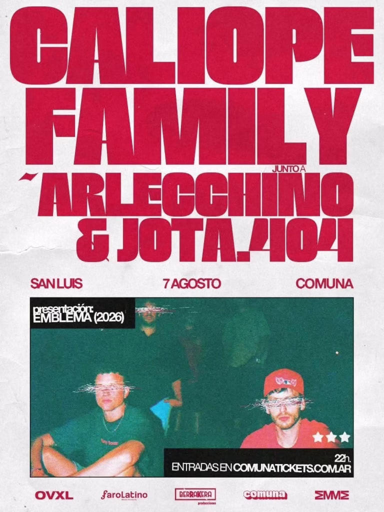 Caliope Family se presenta en San Luis junto a Arlecchino y Jota.444 - imagen destacada