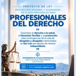 Impulsan un proyecto para suspender plazos judiciales ante contingencias de abogados particulares