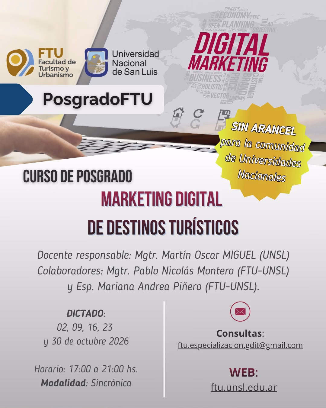 Hoy comienza un curso de posgrado sobre marketing digital de destinos turísticos
