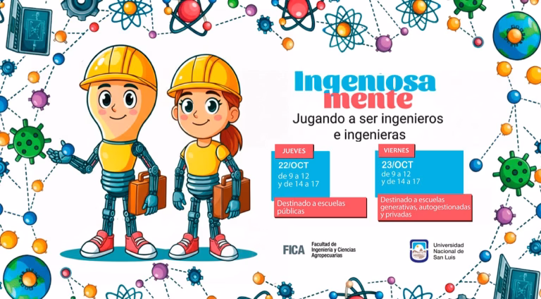 Ingeniosamente convocó a cientos de estudiantes en el campus universitario de Villa Mercedes