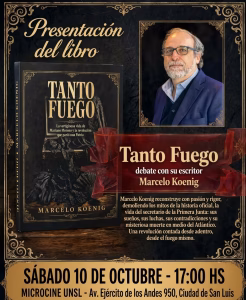Marcelo Koenig presenta su libro “Tanto Fuego” en Villa de Merlo