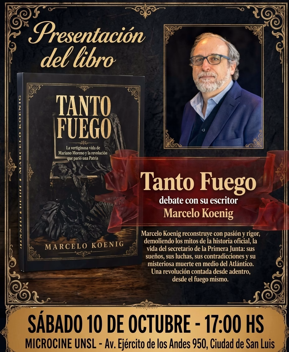 Marcelo Koenig presenta su libro “Tanto Fuego” en Villa de Merlo
